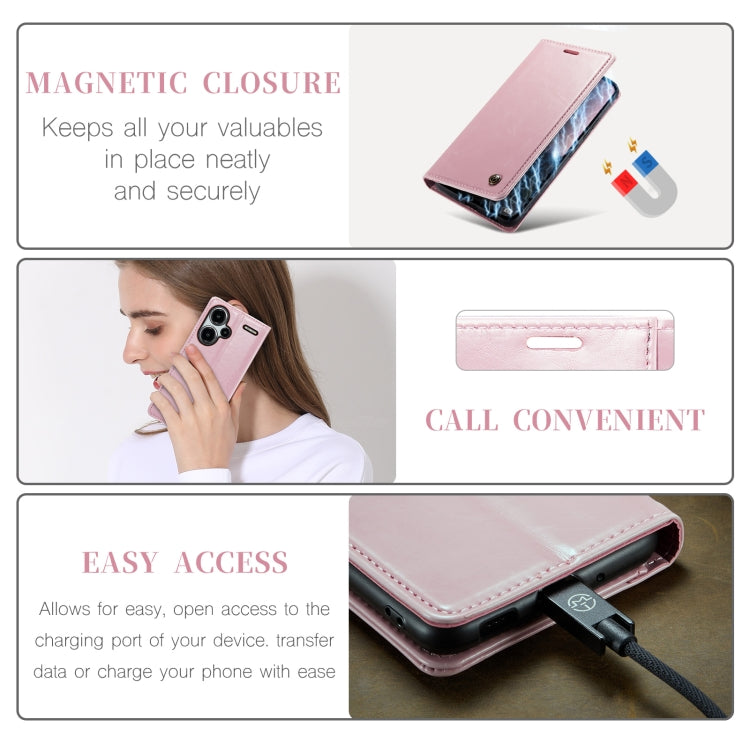 For Xiaomi Redmi Note 13 Pro+ 5G CaseMe 003 Crazy Horse Texture Flip Leather Phone Case(Pink) - Xiaomi Cases by CaseMe | Online Shopping South Africa | PMC Jewellery | Buy Now Pay Later Mobicred