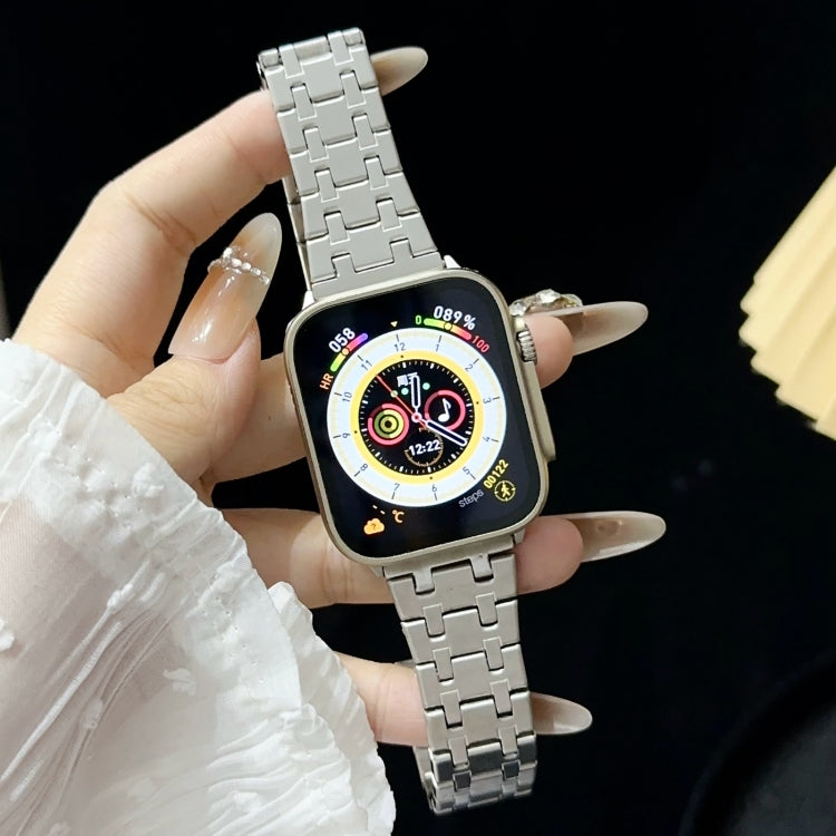 For Apple Watch 38mm Double T Stainless Steel Watch Band(Silver) - Watch Bands by PMC TechLife | Online Shopping South Africa | PMC TechLife