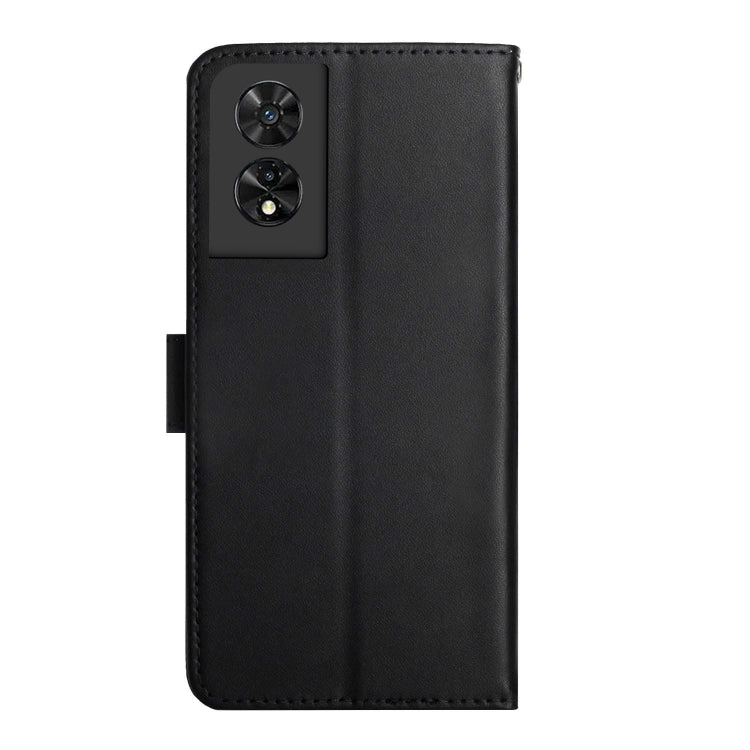 For TCL 505 Genuine Leather Fingerprint-proof Flip Phone Case(Black) - More Brand by PMC TechLife | Online Shopping South Africa | PMC TechLife | Buy Now Pay Later Mobicred