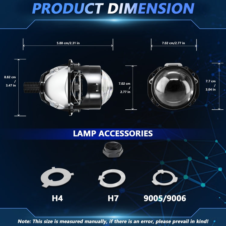 T02 1 Pair 2.5 inch Car Bifocal LED Lens Headlight, Left Driving(Black) - LED Headlamps by PMC TechLife | Online Shopping South Africa | PMC TechLife | Buy Now Pay Later Mobicred