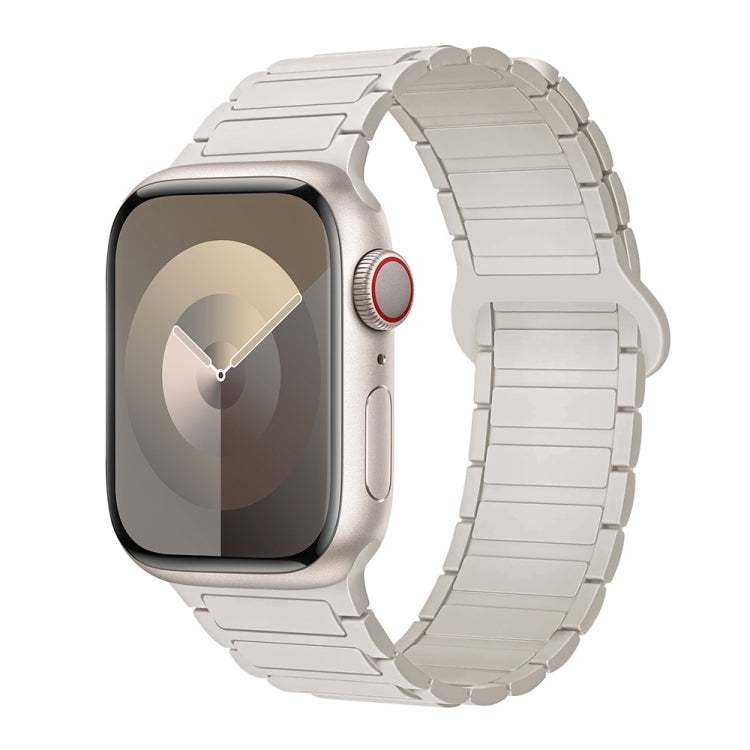 For Apple Watch Series 9 45mm I-Shaped Magnetic Silicone Watch Band(Starlight) - Watch Bands by PMC TechLife | Online Shopping South Africa | PMC TechLife