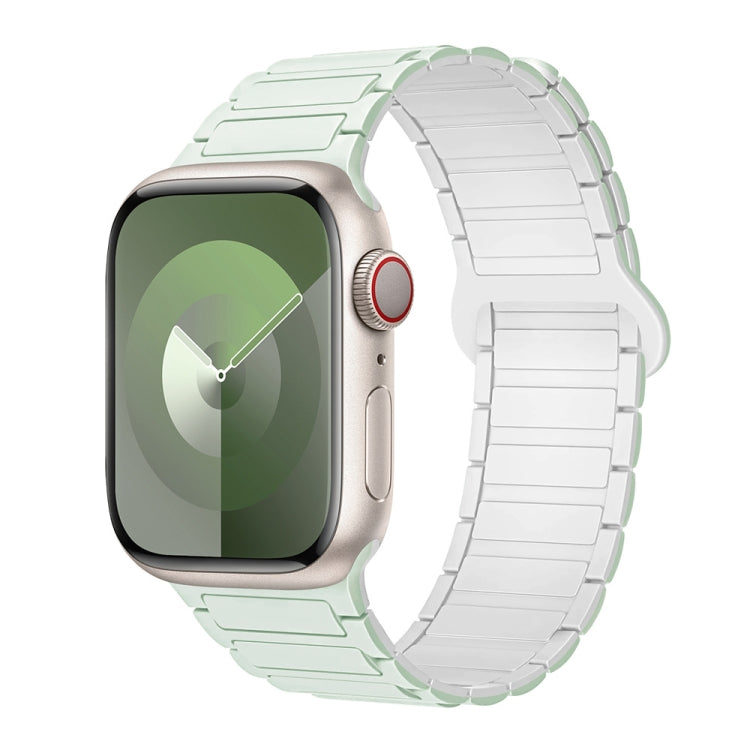 For Apple Watch Series 8 41mm I-Shaped Magnetic Silicone Watch Band(Mint White) - Watch Bands by PMC TechLife | Online Shopping South Africa | PMC TechLife