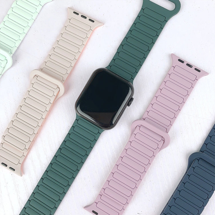 For Apple Watch 38mm I-Shaped Magnetic Silicone Watch Band(Black) - Watch Bands by PMC TechLife | Online Shopping South Africa | PMC TechLife