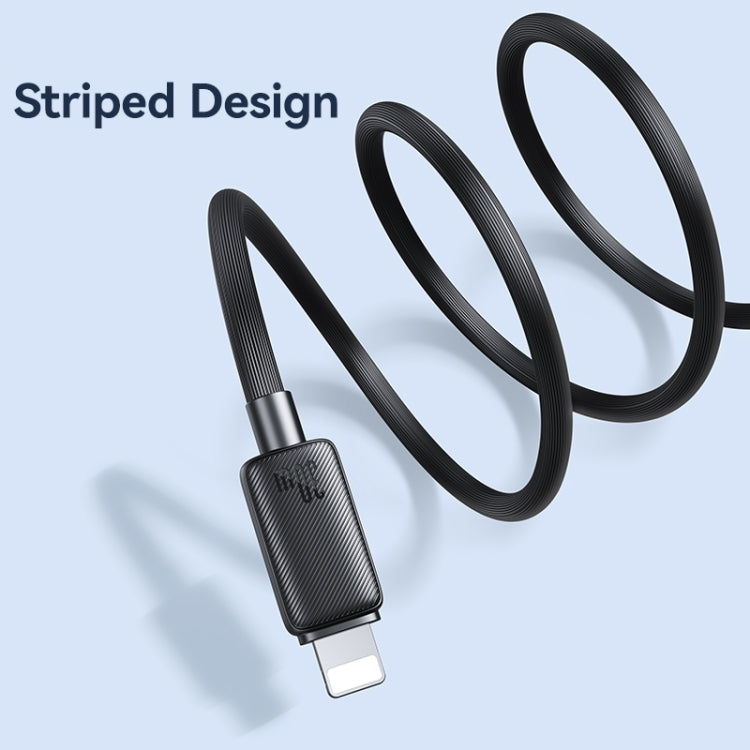 USAMS US-SJ702 USB-C / Type-C to 8 Pin 30W Striped Fast Charge Data Cable, Length:3m(White) - 2 in 1 Cable by USAMS | Online Shopping South Africa | PMC Jewellery | Buy Now Pay Later Mobicred