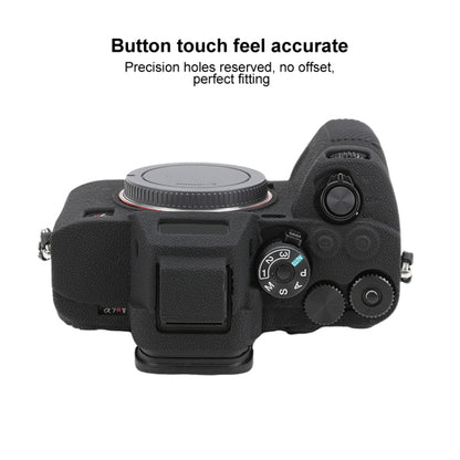 For Sony ILCE7RM5 / A7R5 Litchi Texture Soft Silicone Protective Case(Black) - Protective Case by PMC Jewellery | Online Shopping South Africa | PMC Jewellery