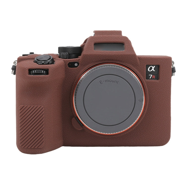 For Sony ILCE7RM5 / A7R5 Litchi Texture Soft Silicone Protective Case(Coffee) - Protective Case by PMC TechLife | Online Shopping South Africa | PMC TechLife | Buy Now Pay Later Mobicred
