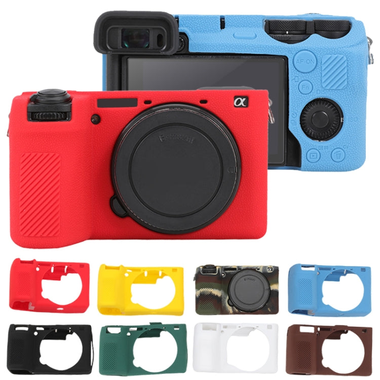 For Sony ILCE-6700 / A6700 Litchi Texture Soft Silicone Protective Case(Yellow) - Protective Case by PMC TechLife | Online Shopping South Africa | PMC TechLife | Buy Now Pay Later Mobicred