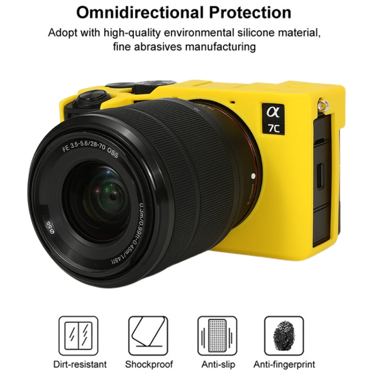 For Sony ILCE-7CM2 / A7C II / A7CR Glossy Soft Silicone Protective Case(Yellow) - Protective Case by PMC TechLife | Online Shopping South Africa | PMC TechLife | Buy Now Pay Later Mobicred