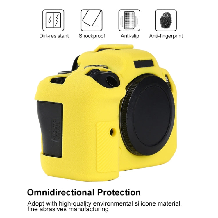 For Canon EOS R6 Mark II Litchi Texture Soft Silicone Protective Case(Yellow) - Protective Case by PMC TechLife | Online Shopping South Africa | PMC TechLife | Buy Now Pay Later Mobicred