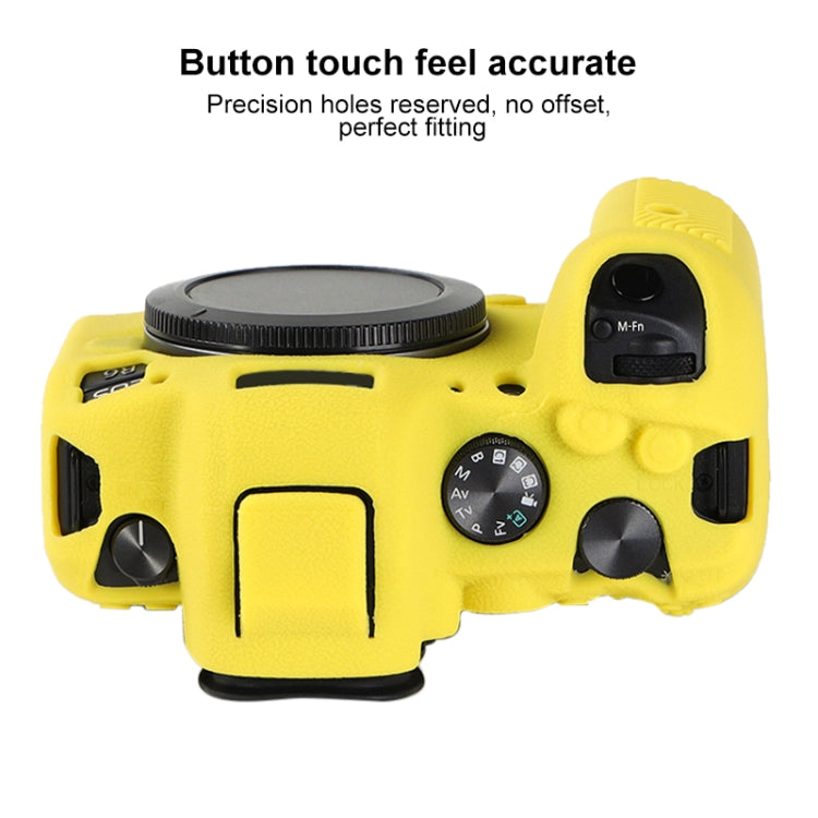 For Canon EOS R6 Mark II Litchi Texture Soft Silicone Protective Case(Yellow) - Protective Case by PMC TechLife | Online Shopping South Africa | PMC TechLife | Buy Now Pay Later Mobicred