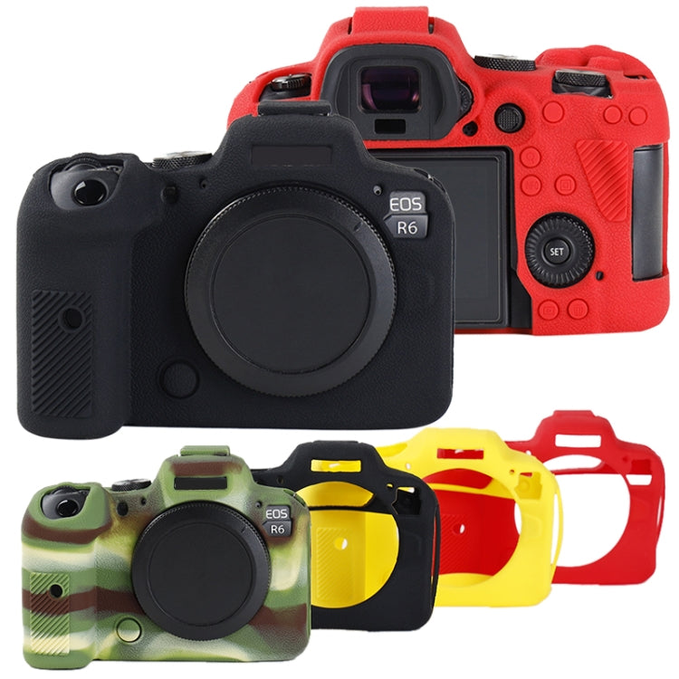 For Canon EOS R6 Mark II Litchi Texture Soft Silicone Protective Case(Yellow) - Protective Case by PMC TechLife | Online Shopping South Africa | PMC TechLife | Buy Now Pay Later Mobicred