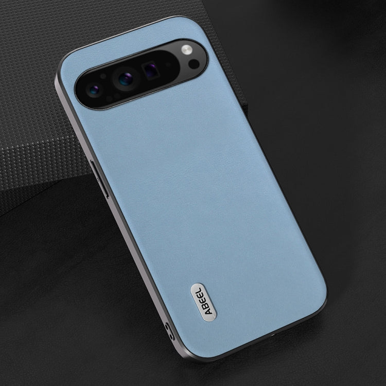 For Google Pixel 9 Pro ABEEL Arashi Texture PU Phone Case(Curtain Blue) - Google Cases by PMC Jewellery | Online Shopping South Africa | PMC Jewellery | Buy Now Pay Later Mobicred