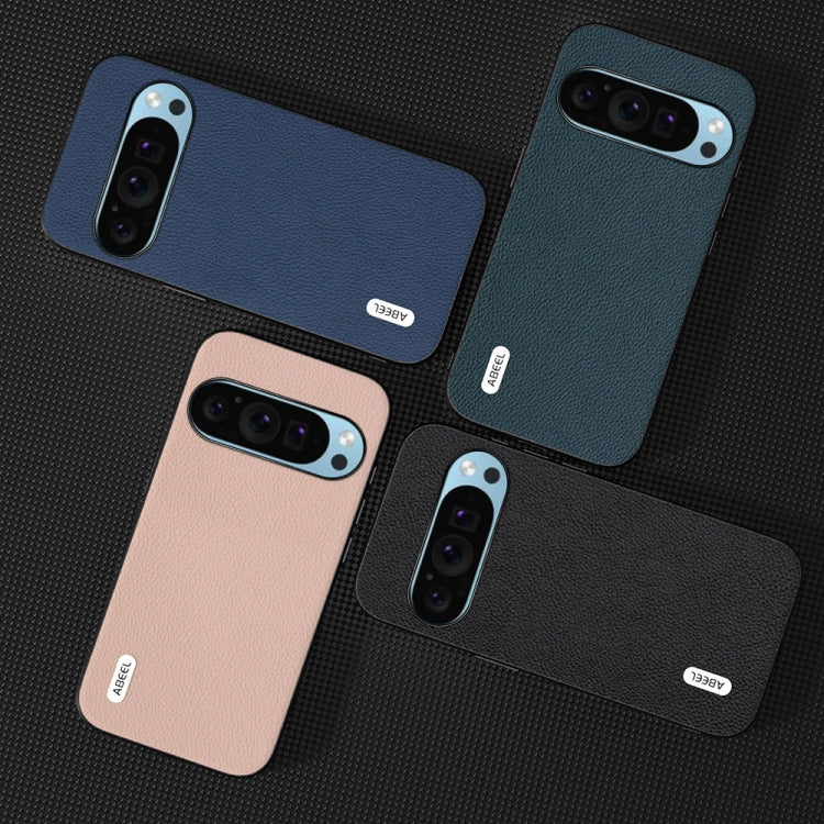 For Google Pixel 9 ABEEL Genuine Leather + PC Litchi Texture Phone Case(Black) - Google Cases by PMC TechLife | Online Shopping South Africa | PMC TechLife | Buy Now Pay Later Mobicred