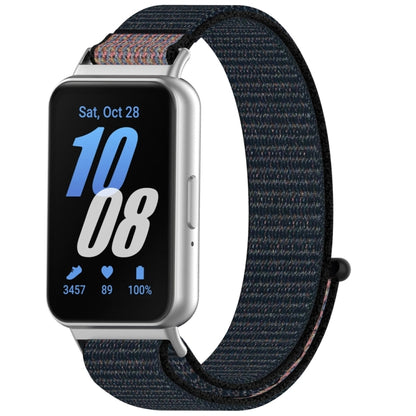 For Samsung Galaxy Fit 3 Nylon Loop Hook and Loop Fastener Watch Band(Official Black) - Watch Bands by PMC Jewellery | Online Shopping South Africa | PMC Jewellery