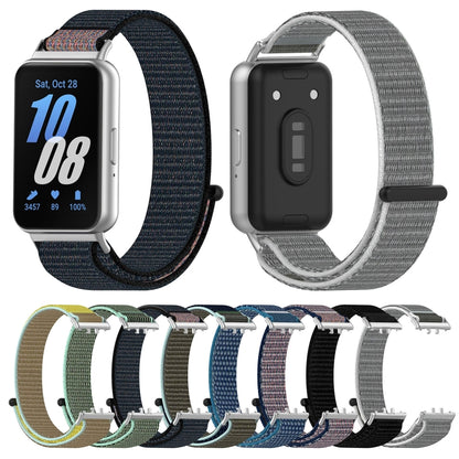 For Samsung Galaxy Fit 3 Nylon Loop Hook and Loop Fastener Watch Band(Midnight Blue) - Watch Bands by PMC Jewellery | Online Shopping South Africa | PMC Jewellery