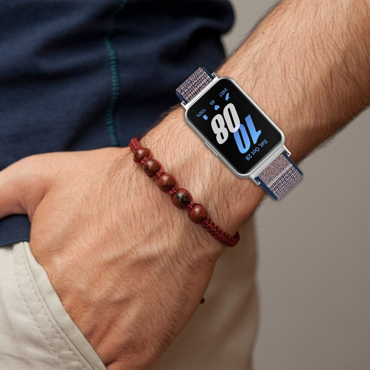 For Samsung Galaxy Fit 3 Nylon Loop Hook and Loop Fastener Watch Band(Midnight Blue) - Watch Bands by PMC TechLife | Online Shopping South Africa | PMC TechLife