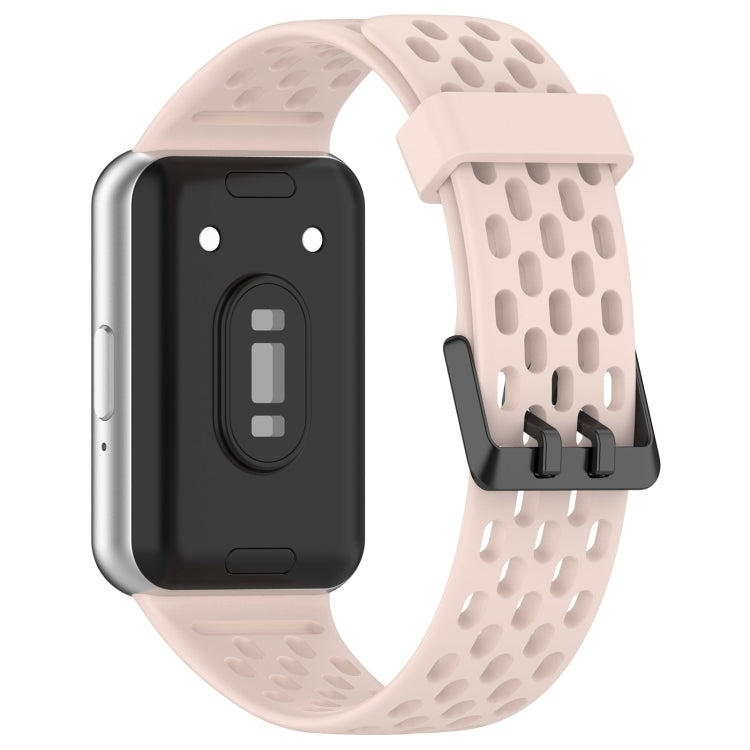 For Samsung Galaxy Fit 3 Hole Style Dual Buckle Silicone Watch Band(Light Pink) - Watch Bands by PMC Jewellery | Online Shopping South Africa | PMC Jewellery