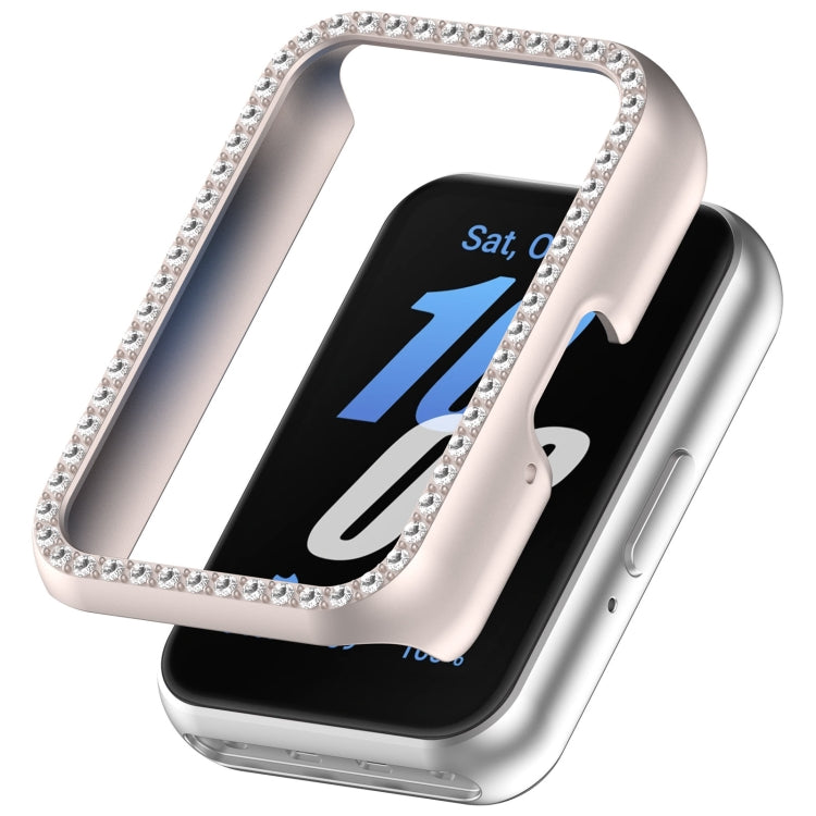 For Samsung Galaxy Fit 3 Diamond Half Pack Hollow PC Watch Protective Case(Starlight) - Watch Cases by PMC TechLife | Online Shopping South Africa | PMC TechLife