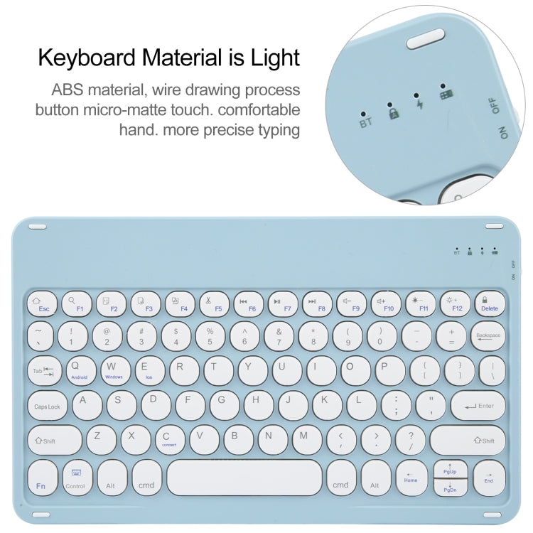 For Xiaomi Pad 6 Round Button Bluetooth Keyboard Rotatable Holder Leather Case(Sky Blue) - Others Keyboard by PMC TechLife | Online Shopping South Africa | PMC TechLife