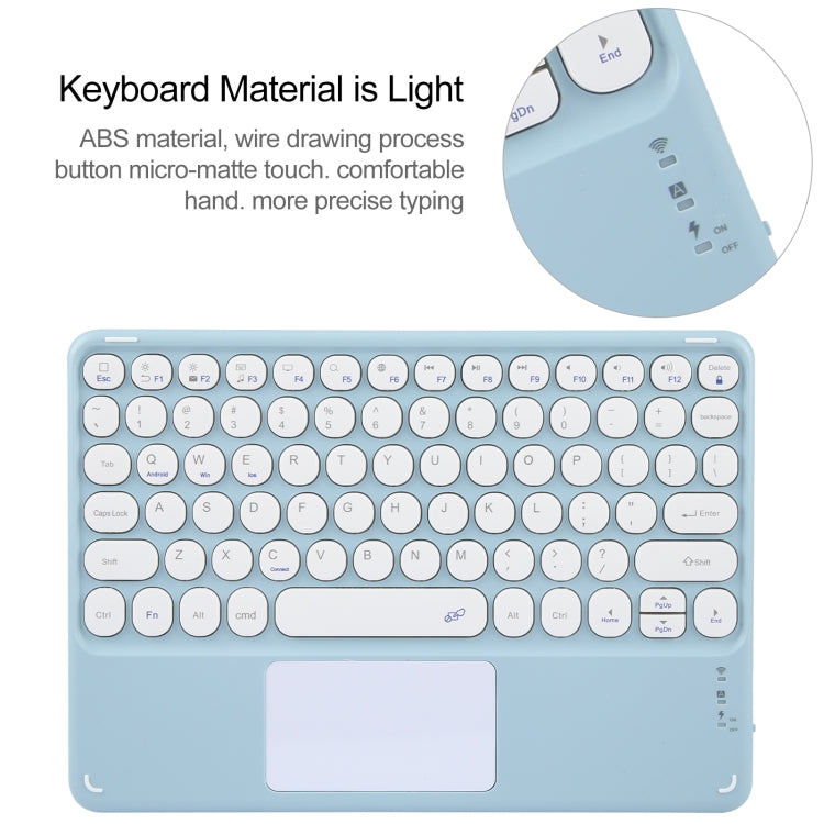 For Xiaomi Pad 6 Round Button Bluetooth Keyboard Rotatable Holder Leather Case with Touchpad(Sky Blue) - Others Keyboard by PMC Jewellery | Online Shopping South Africa | PMC Jewellery