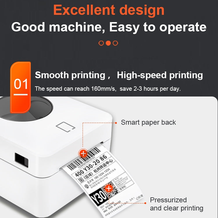 ZJ-9250 100x150mm USB Thermal Label Printer, Plug:US Plug(White) - Printer by PMC TechLife | Online Shopping South Africa | PMC TechLife | Buy Now Pay Later Mobicred