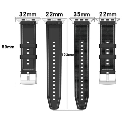 For Apple Watch Series 7 45mm Official Buckle Hybrid Nylon Braid Silicone Watch Band(Grey) - Watch Bands by PMC Jewellery | Online Shopping South Africa | PMC Jewellery