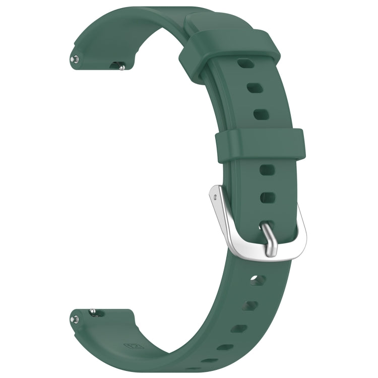 12mm Universal Solid Color Silver Buckle Silicone Watch Band(Dark Green) - 20mm Bands by PMC Jewellery | Online Shopping South Africa | PMC Jewellery