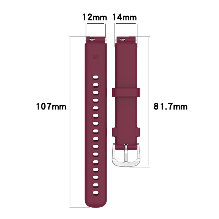 12mm Universal Solid Color Silver Buckle Silicone Watch Band(Black) - 20mm Bands by PMC TechLife | Online Shopping South Africa | PMC TechLife