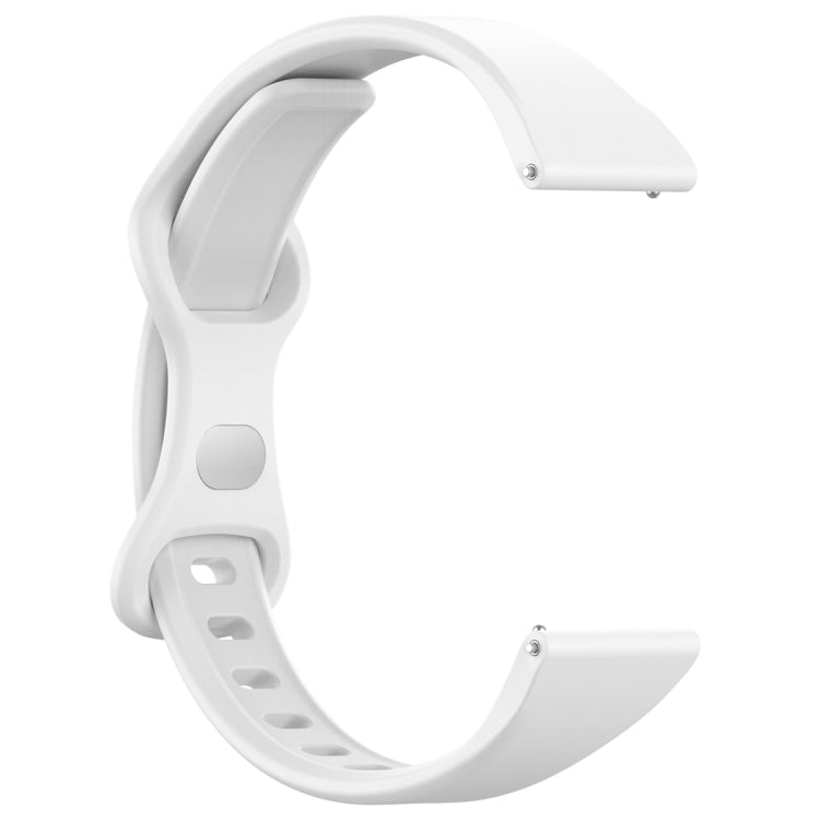 22mm Slim Reverse Buckle Silicone Watch Band(White) - 22mm Bands by PMC Jewellery | Online Shopping South Africa | PMC Jewellery