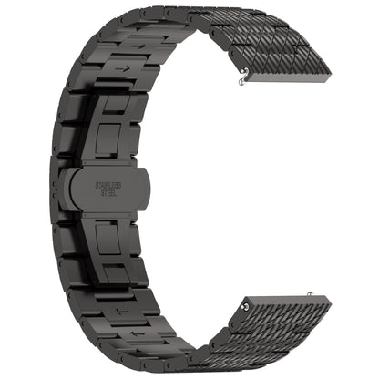 20mm Universal Twill Stainless Steel Watch Band(Black) - 20mm Bands by PMC Jewellery | Online Shopping South Africa | PMC Jewellery