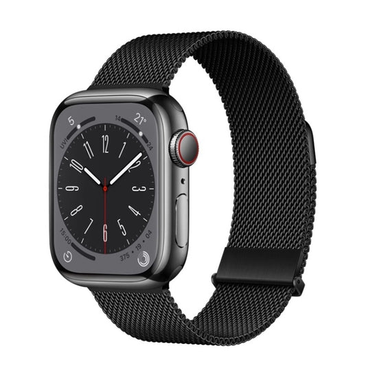 For Apple Watch SE 44mm ZGA Milanese Magnetic Metal Watch Band(Black) - Watch Bands by ZGA | Online Shopping South Africa | PMC Jewellery