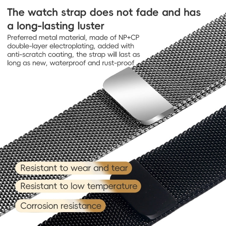 For Apple Watch SE 2023 44mm ZGA Milanese Magnetic Metal Watch Band(Black) - Watch Bands by ZGA | Online Shopping South Africa | PMC Jewellery