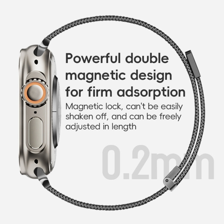 For Apple Watch Series 5 44mm ZGA Milanese Magnetic Metal Watch Band(Black) - Watch Bands by ZGA | Online Shopping South Africa | PMC Jewellery