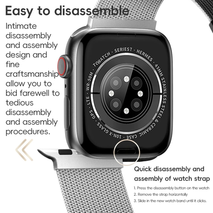 For Apple Watch Series 2 42mm ZGA Milanese Magnetic Metal Watch Band(Black) - Watch Bands by ZGA | Online Shopping South Africa | PMC Jewellery