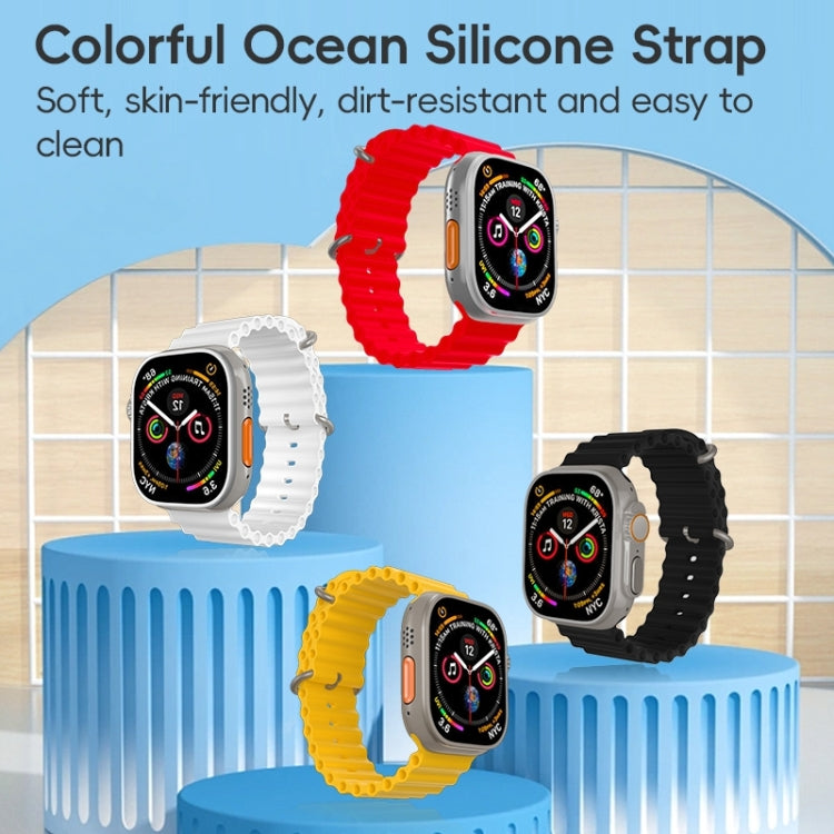 For Apple Watch Series 3 42mm ZGA Ocean Silicone Watch Band(Yellow) - Watch Bands by ZGA | Online Shopping South Africa | PMC Jewellery