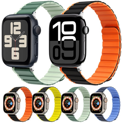 For Apple Watch Ultra 49mm ZGA Two Color Magnetic Silicone Watch Band(Grey+Yellow) - Watch Bands by ZGA | Online Shopping South Africa | PMC Jewellery | Buy Now Pay Later Mobicred