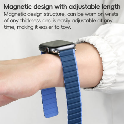 For Apple Watch Series 9 45mm ZGA Two Color Magnetic Silicone Watch Band(Grey+Yellow) - Watch Bands by ZGA | Online Shopping South Africa | PMC Jewellery | Buy Now Pay Later Mobicred