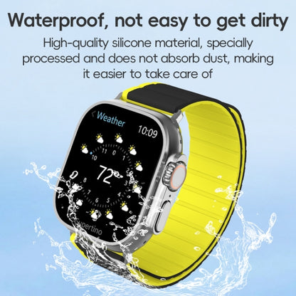 For Apple Watch Series 3 42mm ZGA Two Color Magnetic Silicone Watch Band(Grey+Yellow) - Watch Bands by ZGA | Online Shopping South Africa | PMC Jewellery | Buy Now Pay Later Mobicred