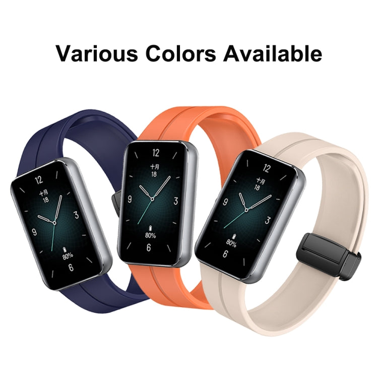 For Honor Band 9 Magnetic Folding Black Buckle Silicone Watch Band(Blue) - Watch Bands by PMC TechLife | Online Shopping South Africa | PMC TechLife | Buy Now Pay Later Mobicred