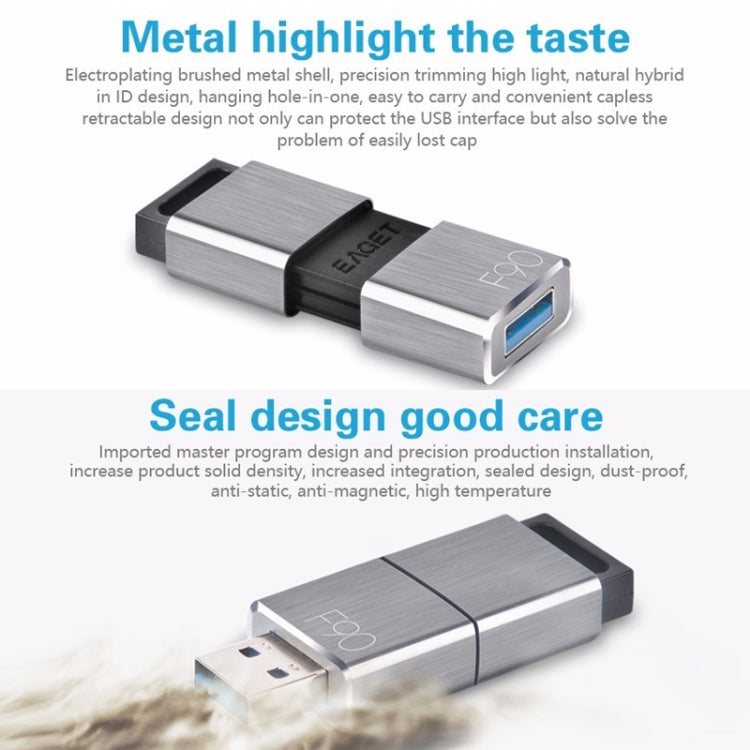 EAGET F90 128G USB 3.0 Interface Metal Flash U Disk - USB Flash Drives by EAGET | Online Shopping South Africa | PMC Jewellery | Buy Now Pay Later Mobicred