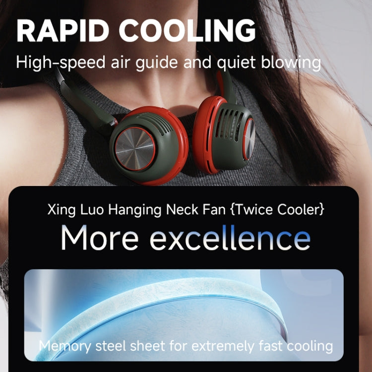 MF088 XINGLUO Neck Band Electric Fan(Green) - free shipping - PMC TechLife - Order now!