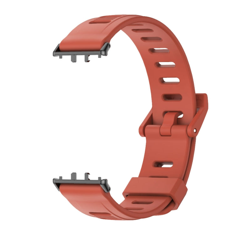 For Samsung Galaxy Fit 3 Mijobs Flat Hole Silicone Watch Band(Orange+Black) - free shipping - PMc TechLife - Order now!