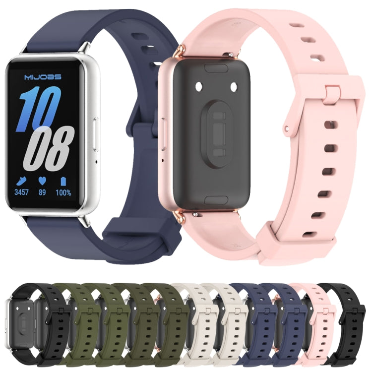 For Samsung Galaxy Fit 3 Mijobs Silicone Watch Band(Grey+Silver) - free shipping - PMc TechLife - Order now!