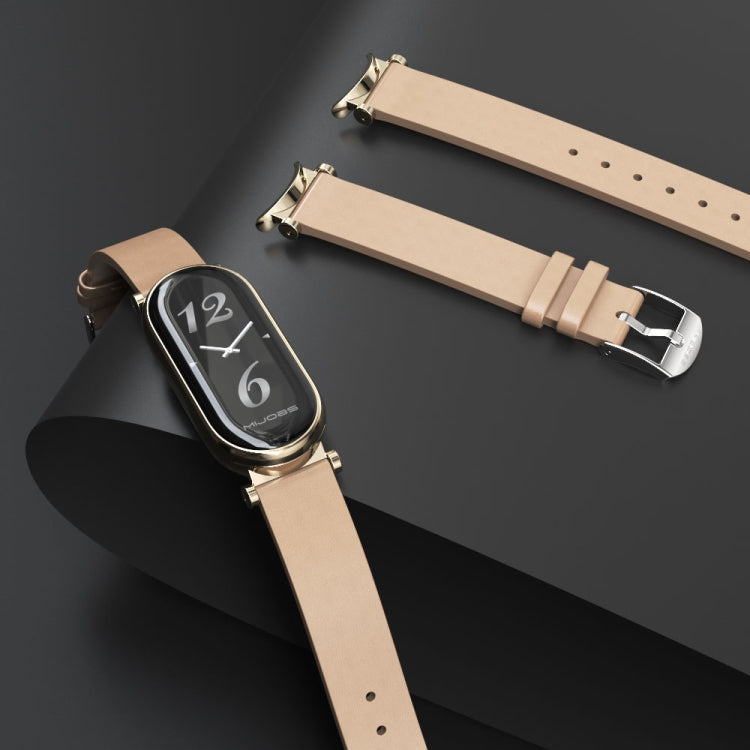 For Xiaomi Smart Band 10 / 9 / 8 Mijobs GT4 First Layer Cowhide Watch Band(Black Silver) - free shipping - PMc TechLife - Order now!