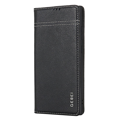 For Samsung Galaxy S24 Ultra 5G GEBEI Top-grain Horizontal Flip Leather Phone Case(Black) - Galaxy S24 Ultra 5G Cases by GEBEI | Online Shopping South Africa | PMC Jewellery | Buy Now Pay Later Mobicred