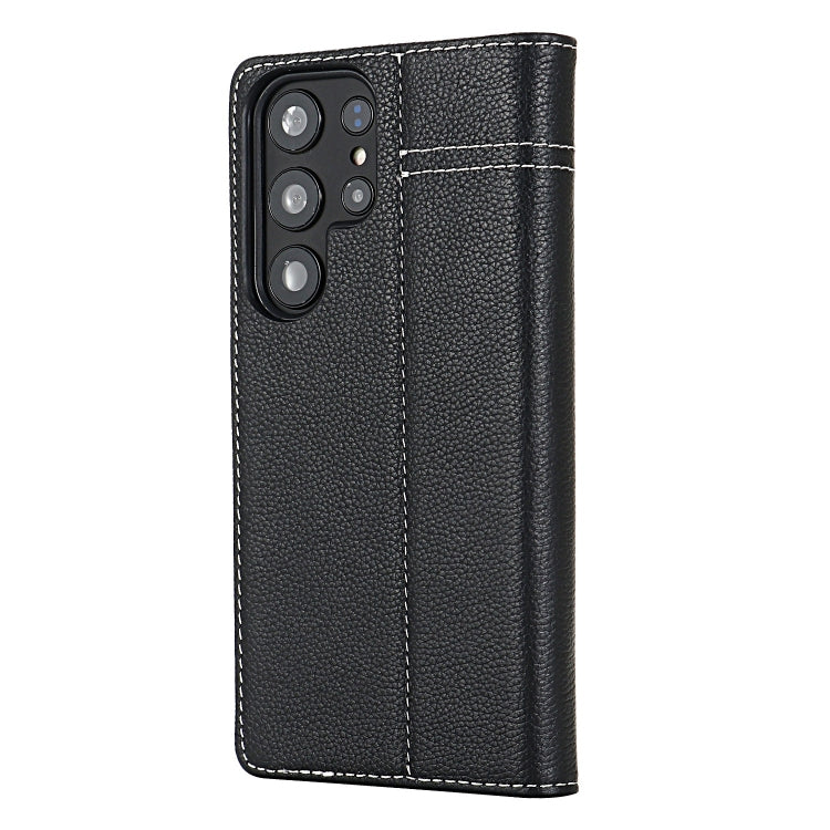 For Samsung Galaxy S24 Ultra 5G GEBEI Top-grain Horizontal Flip Leather Phone Case(Black) - Galaxy S24 Ultra 5G Cases by GEBEI | Online Shopping South Africa | PMC Jewellery | Buy Now Pay Later Mobicred