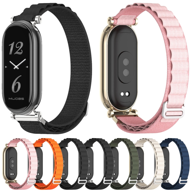 For Xiaomi Mi Band 8 Mijobs GT4 Nylon Breathable Watch Band(Orange Black) - Watch Bands by MIJOBS | Online Shopping South Africa | PMC Jewellery