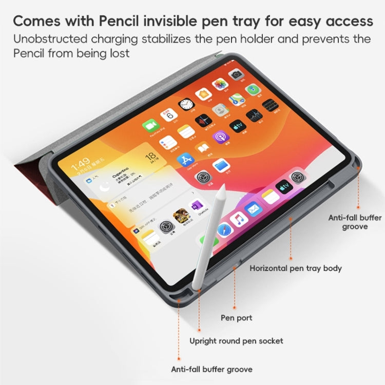 For iPad 2025 / 2022 ZGA Tri-Fold Voltage Smart Leather Tablet Case(Blue) - free shipping - PMc TechLife - Order now!