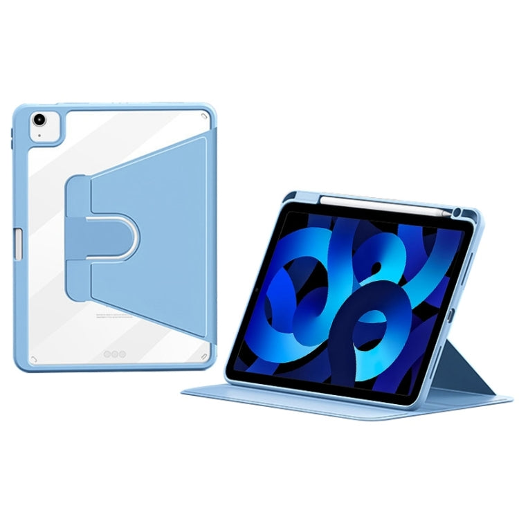 For iPad Air 10.9 2022 / 2020 ZGA Tri-Fold 360 Rotation Smart Leather Tablet Case(Blue) - free shipping - PMc TechLife - Order now!