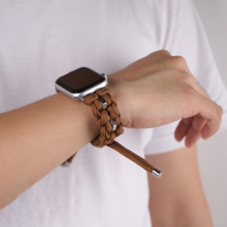 For Apple Watch Ultra 49mm Screw Nut Braided Paracord Watch Band(Coffee) - Watch Bands by PMC Jewellery | Online Shopping South Africa | PMC Jewellery | Buy Now Pay Later Mobicred